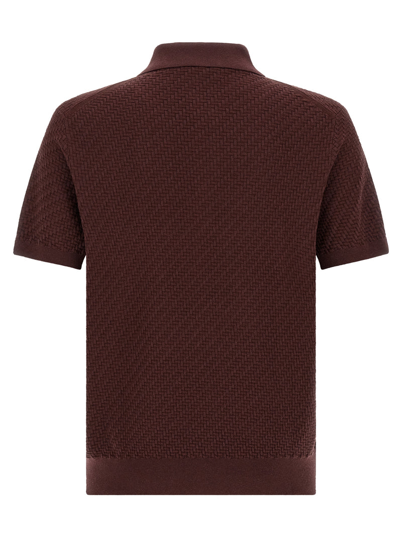 Brioni Purple Cotton Polo Shirt - Luxury Knitwear