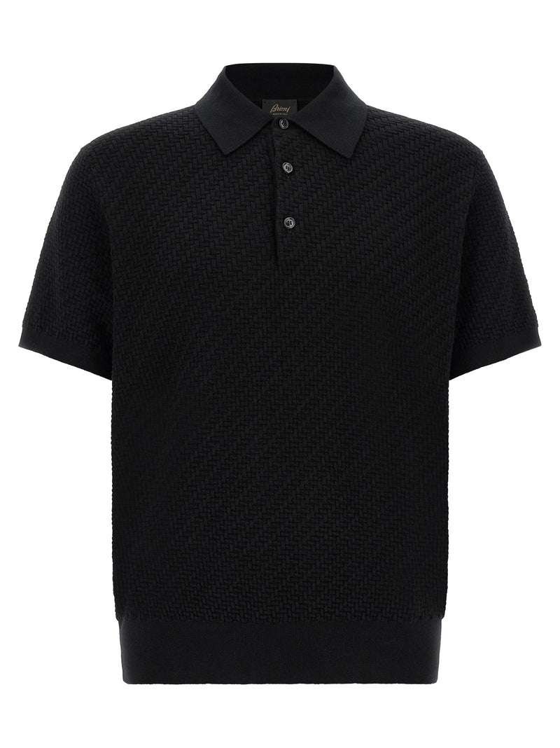 Brioni Black Cotton Polo Shirt - Sophisticated Tailoring