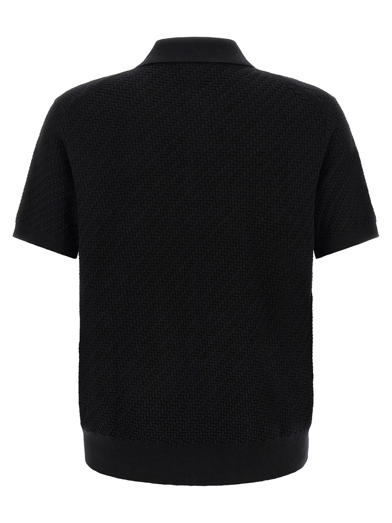 Brioni Black Cotton Polo Shirt - Sophisticated Tailoring