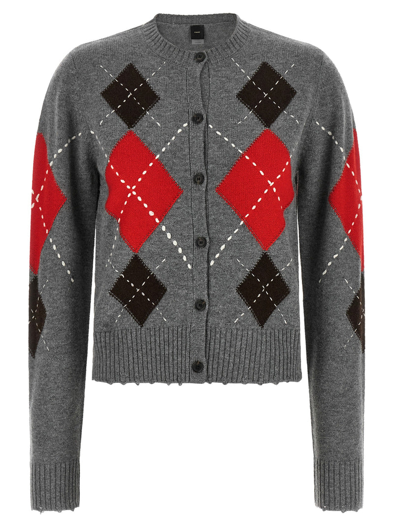 PINKO Cardiff Gray Wool and Cashmere Cardigan