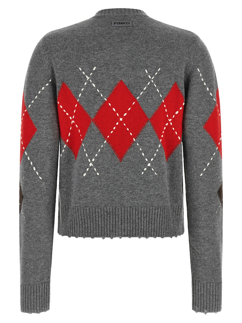PINKO Cardiff Gray Wool and Cashmere Cardigan