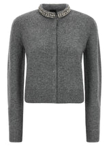 PINKO Gray Wool Cardigan