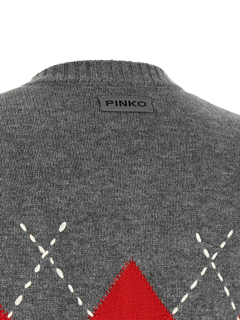PINKO Cardiff Gray Wool and Cashmere Cardigan