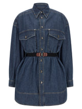 Versace Blue Cotton Short Dress