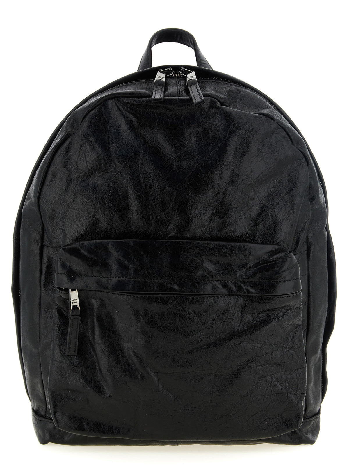 GIORGIO BRATO Black Lamb Leather Backpack