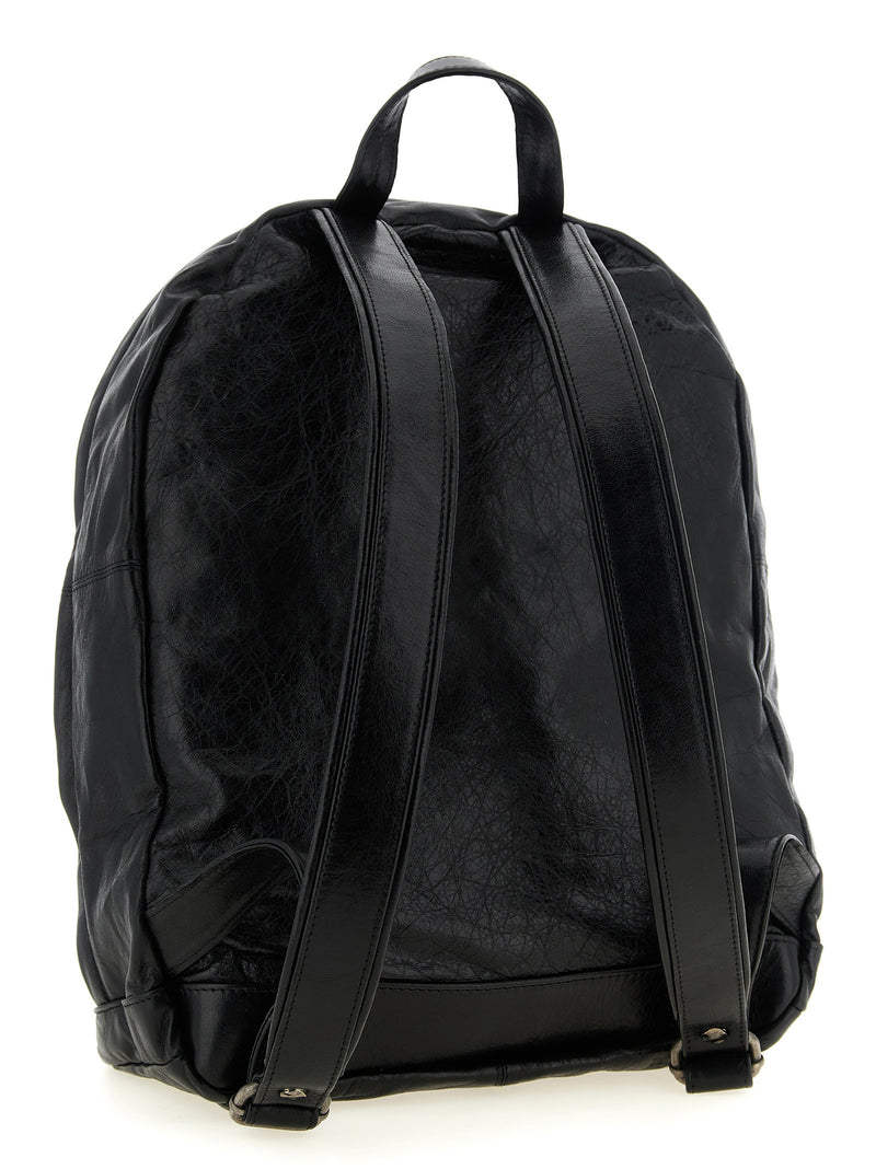 Sac à dos GIORGIO BRATO en cuir d'agneau noir