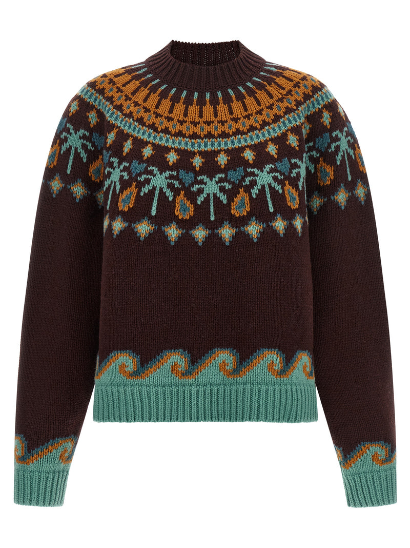 Alanui Brown Virgin Wool Cardigan