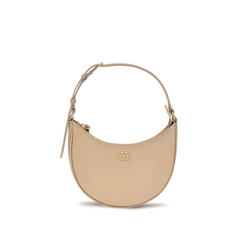 Sac porté épaule Valentino Garavani en cuir de veau beige Bos Taurus