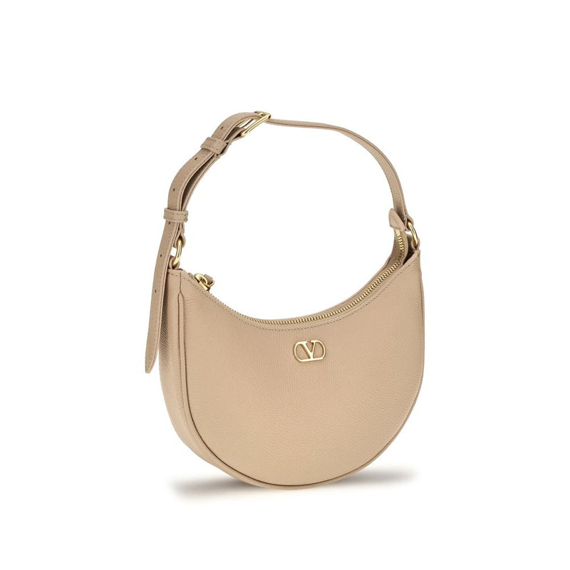 Sac porté épaule Valentino Garavani en cuir de veau beige Bos Taurus