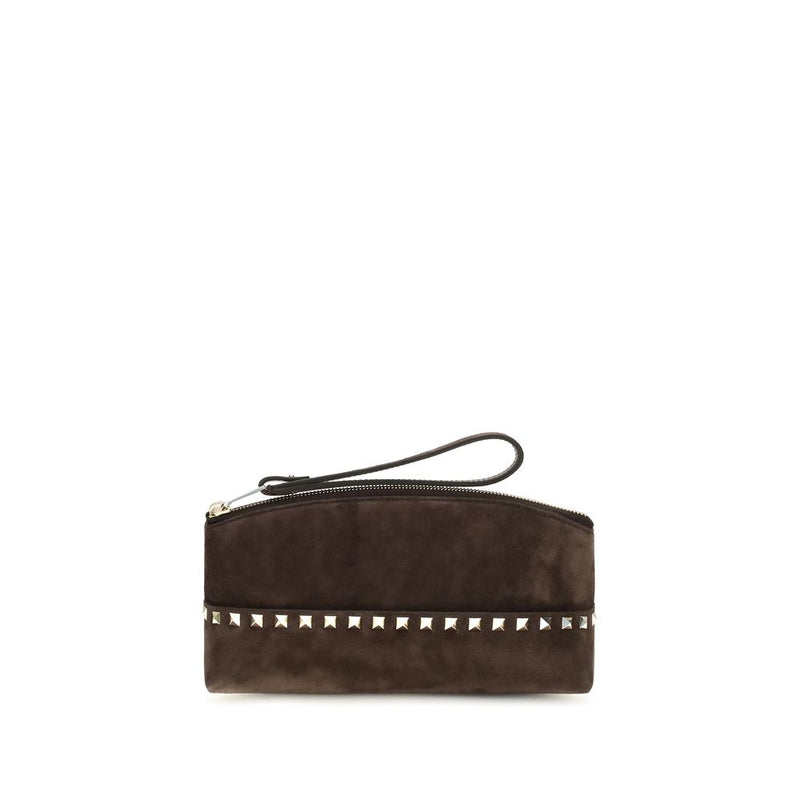 Sac à main Valentino Garavani en cuir suédé marron
