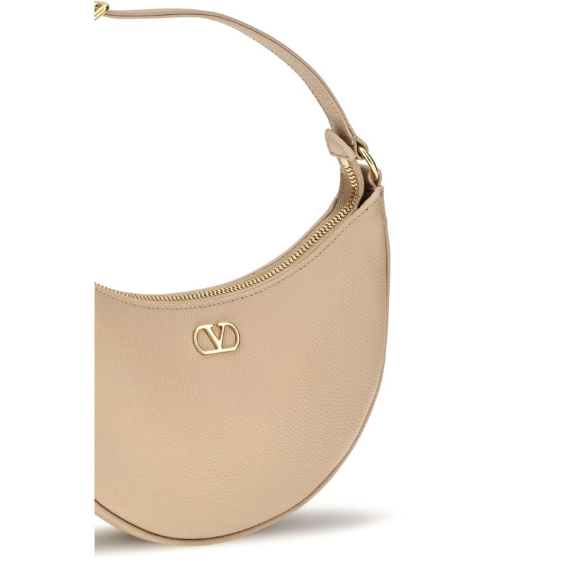 Sac porté épaule Valentino Garavani en cuir de veau beige Bos Taurus