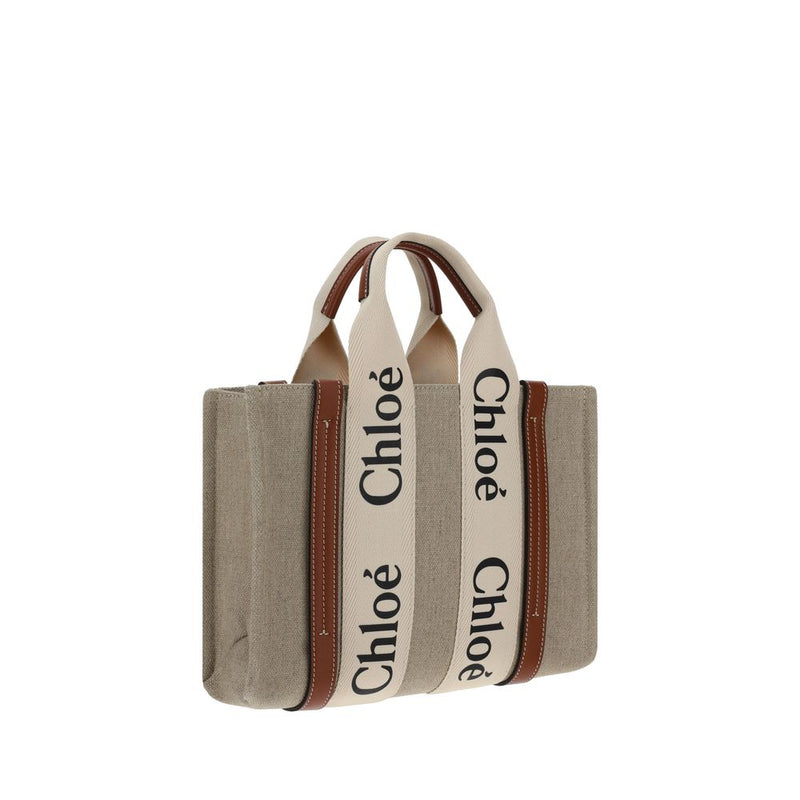 Sac à main Chloé en lin marron
