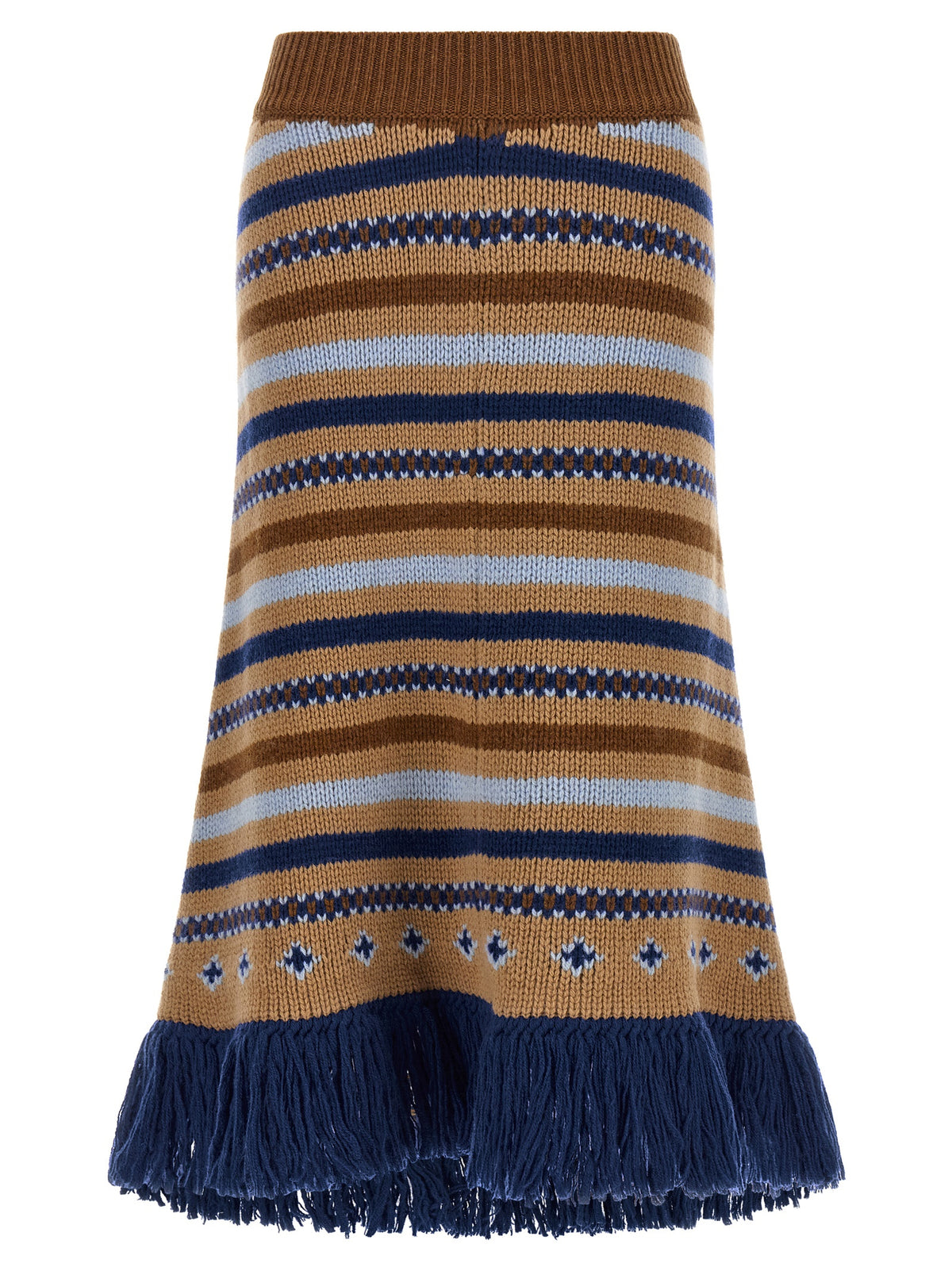 Alanui Multicolor Virgin Wool Midi Skirt