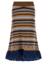 Alanui Multicolor Virgin Wool Midi Skirt