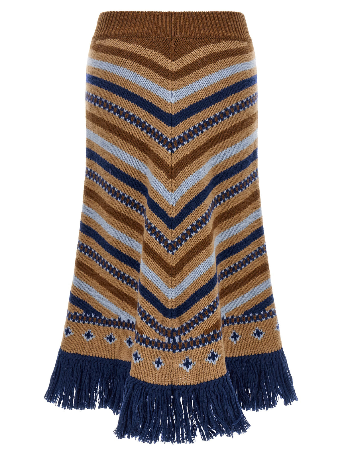 Alanui Multicolor Virgin Wool Midi Skirt