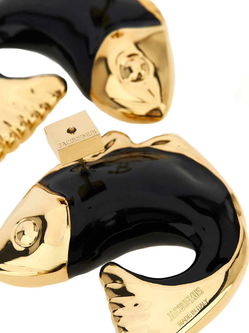 Jacquemus Les Boucles Poisson Black Copper Earrings