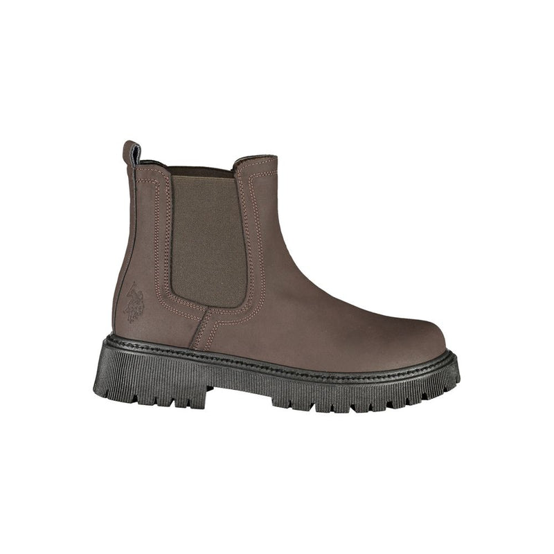 U.S. POLO ASSN. Brown Polyethylene Ankle Boots for Women
