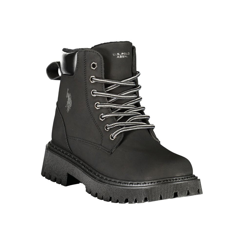 U.S. POLO ASSN. Black Polyester Ankle Boots for Women