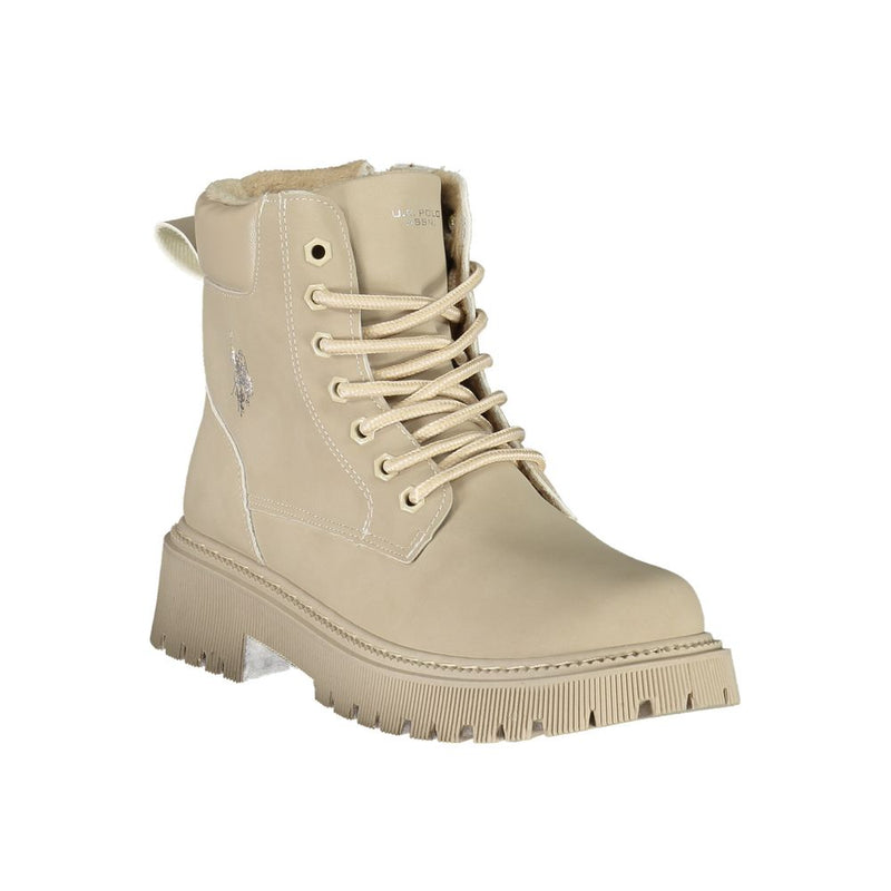 U.S. POLO ASSN. Beige Polyester Ankle Boots for Women