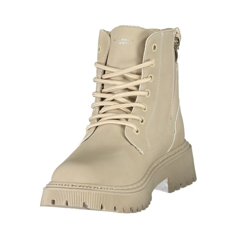 U.S. POLO ASSN. Beige Polyester Ankle Boots for Women