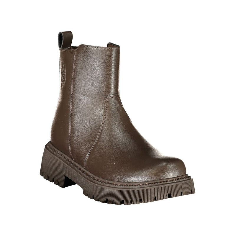 U.S. POLO ASSN. Brown Polyethylene Ankle Boots for Women