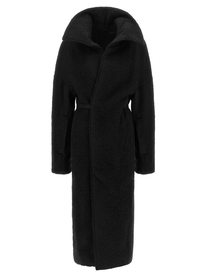 Manteau en plumes de marabout noir Rick Owens