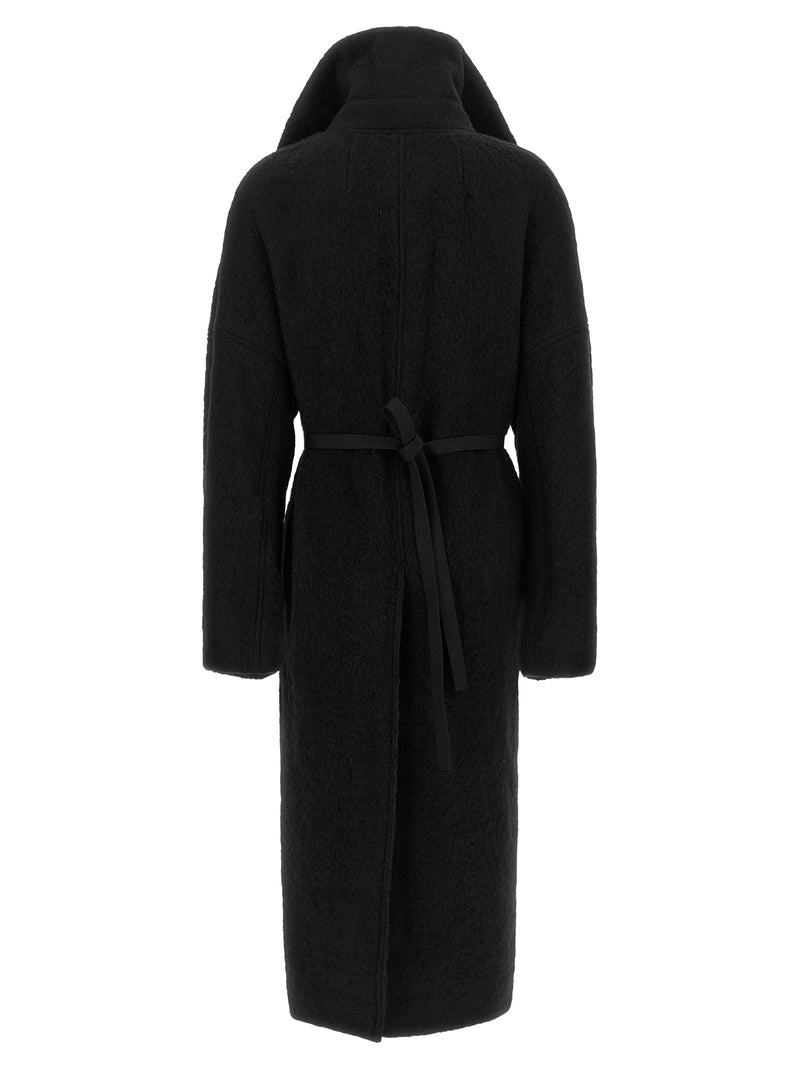 Manteau en plumes de marabout noir Rick Owens