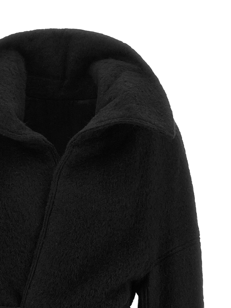 Manteau en plumes de marabout noir Rick Owens