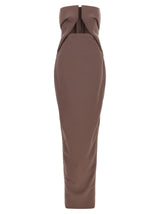 Rick Owens Brown Wool Long Dress