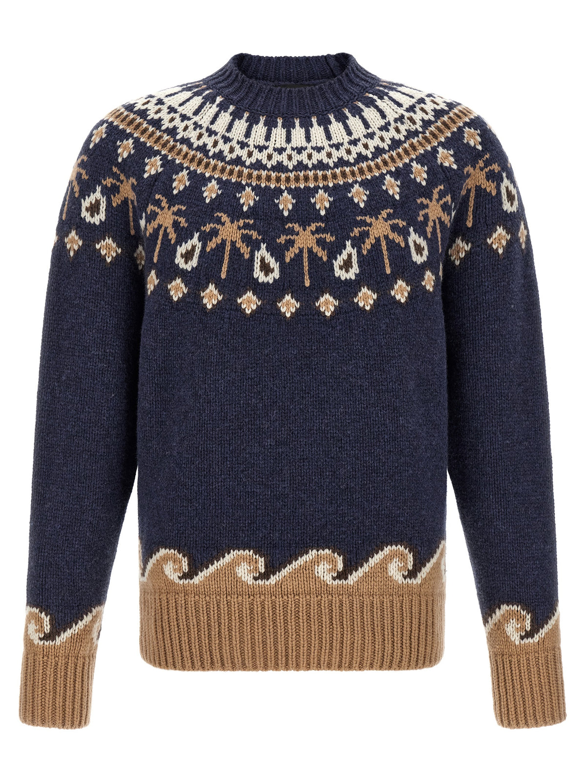 Alanui Blue Virgin Wool Cardigan