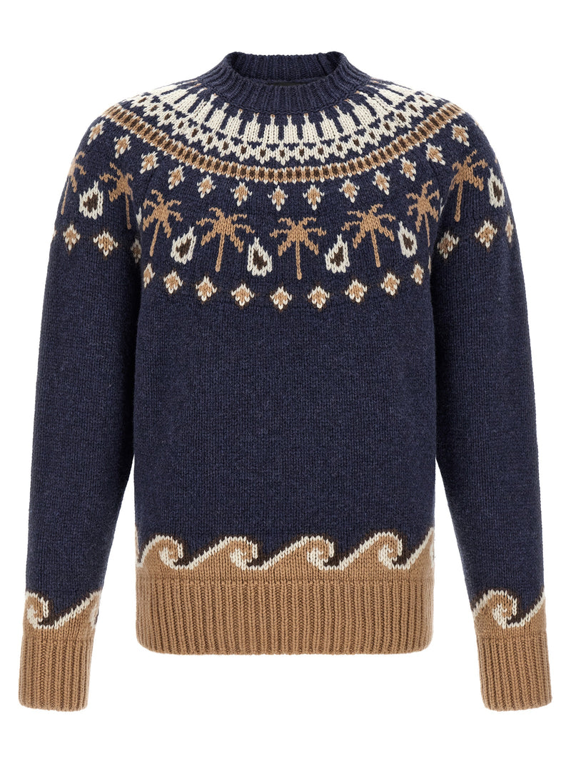 Alanui Blue Virgin Wool Cardigan