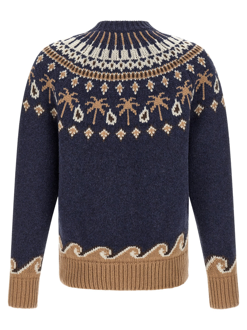 Alanui Blue Virgin Wool Cardigan