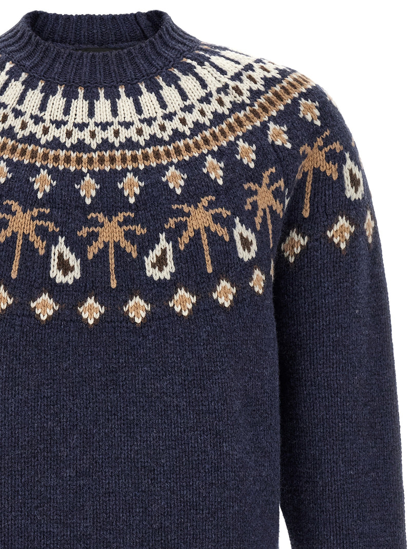 Alanui Blue Virgin Wool Cardigan