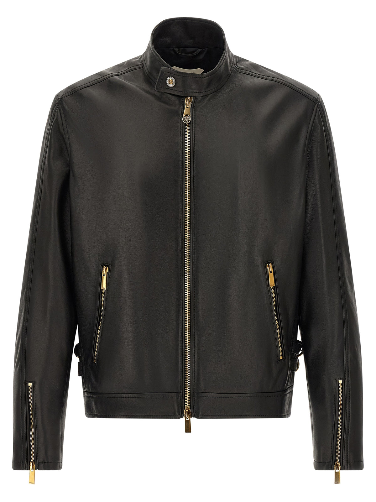 Versace Black Lamb Leather Leather Jacket