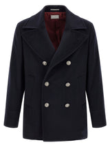 Brunello Cucinelli Blue Virgin Wool Coat