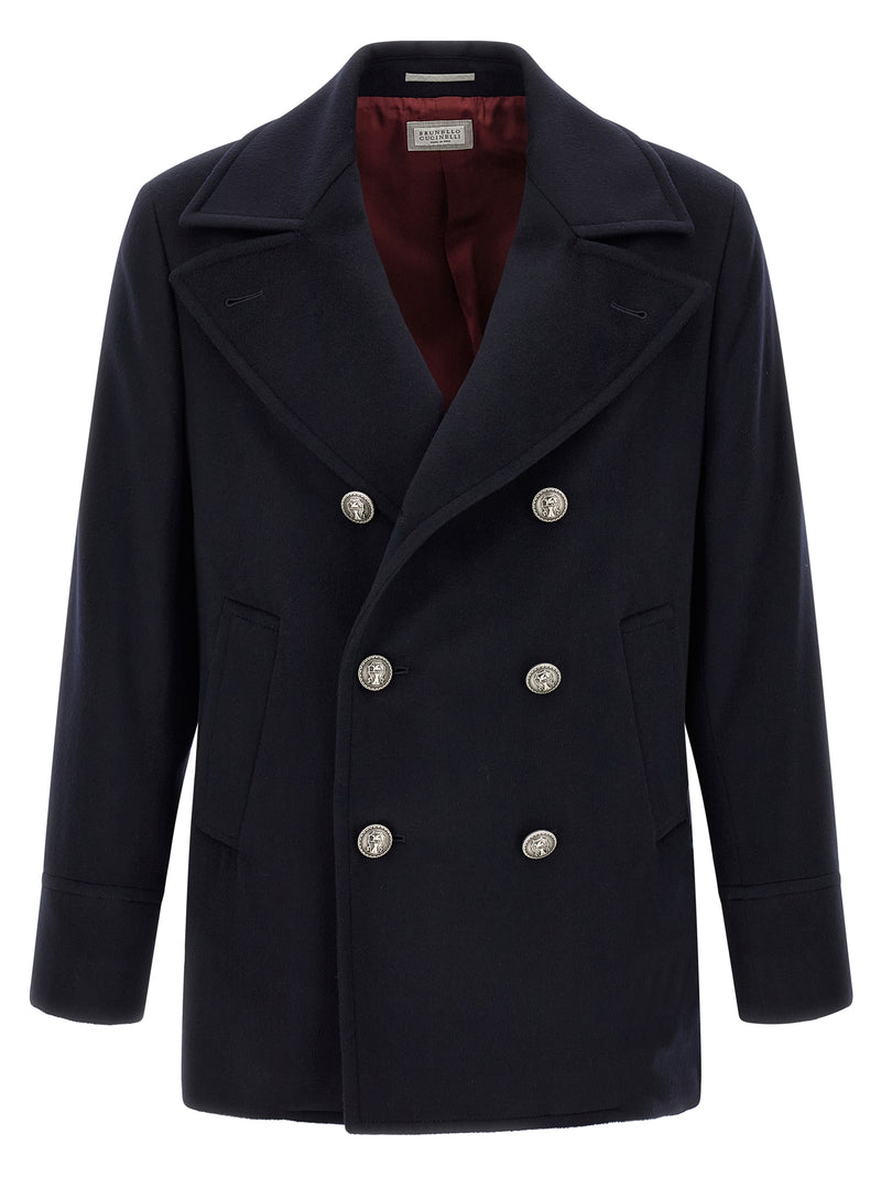 Brunello Cucinelli Blue Virgin Wool Coat