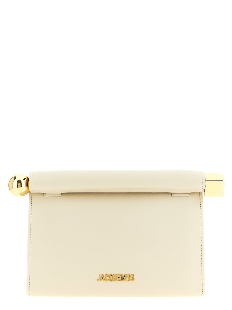 Jacquemus Pochette en cuir d'agneau blanc