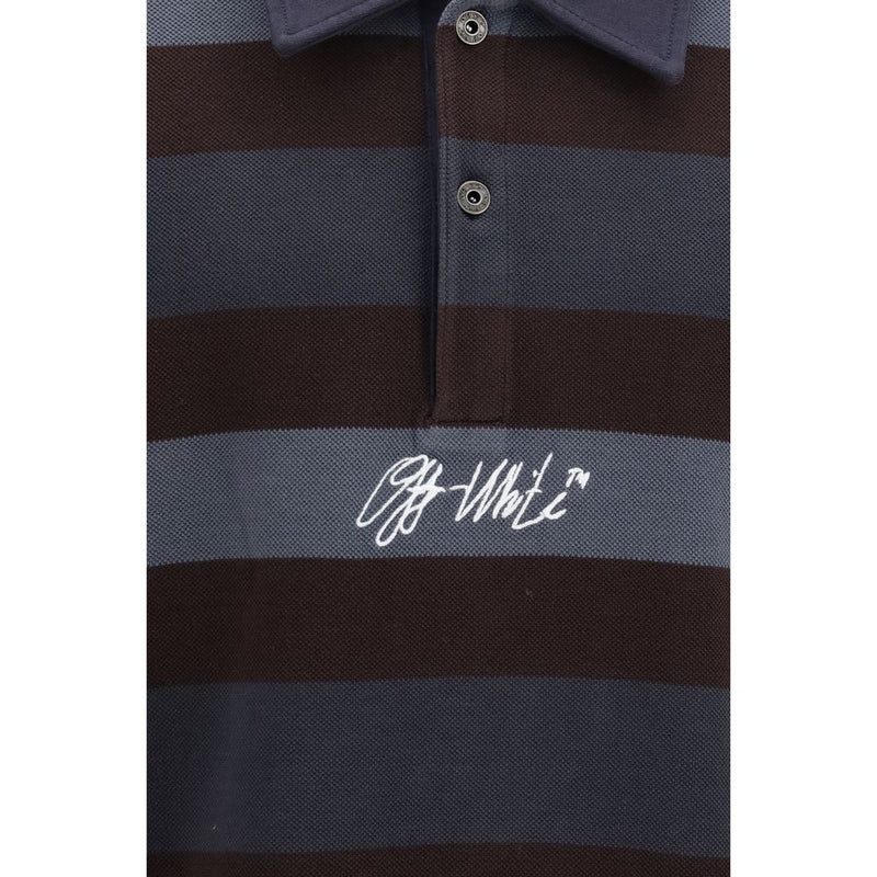 Off-White Stroke Multicolor Cotton Polo Shirt