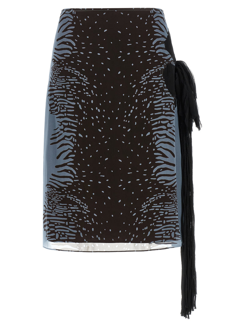 Ferragamo Multicolor Silk Midi Skirt - Elegant and Trendy