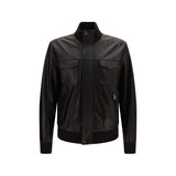 Dolce & Gabbana Brown Lamb Ovis Aries Aries Leather Jacket