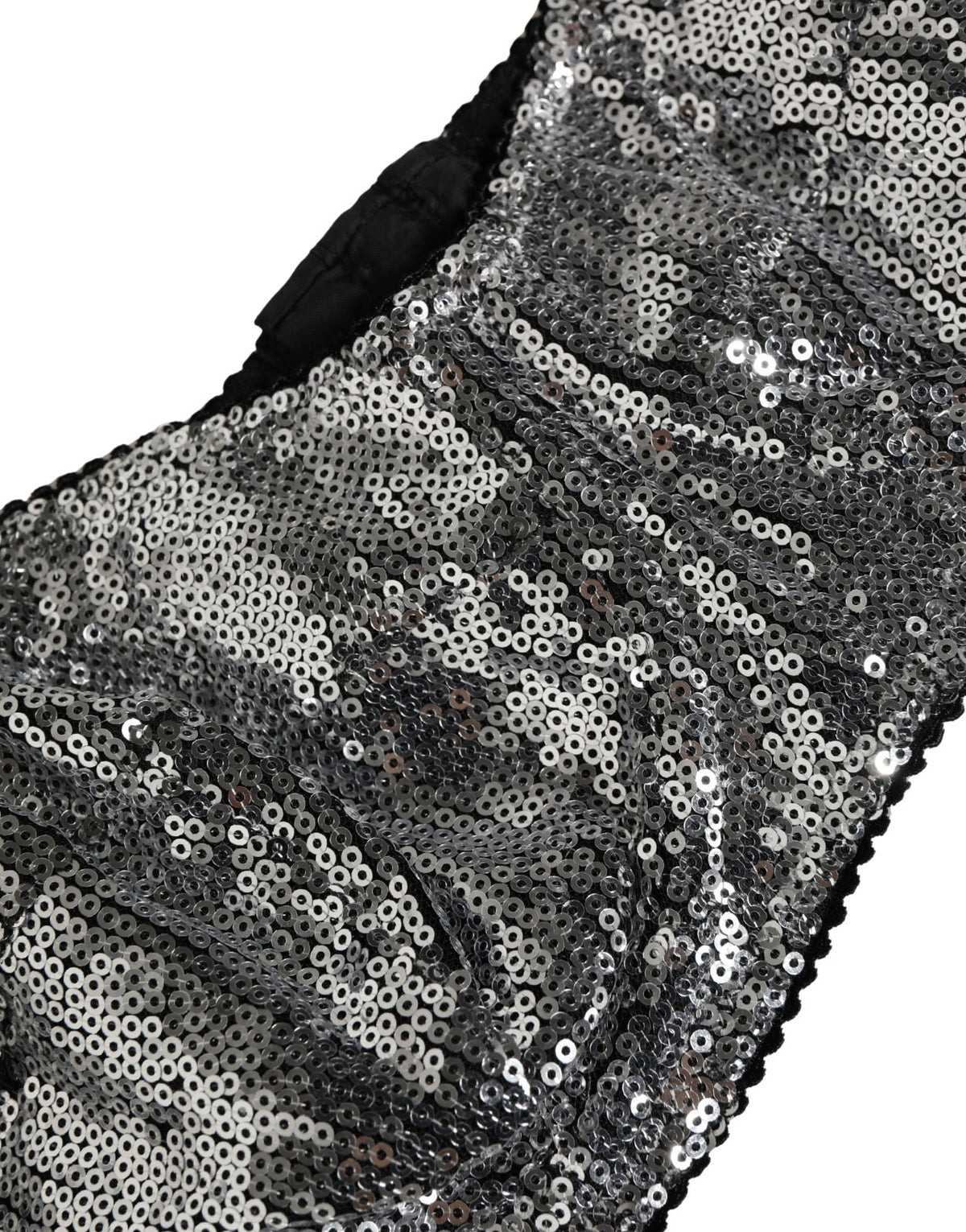 Dolce & Gabbana Silver Sequined Nyon Balconnet Bra Underwear