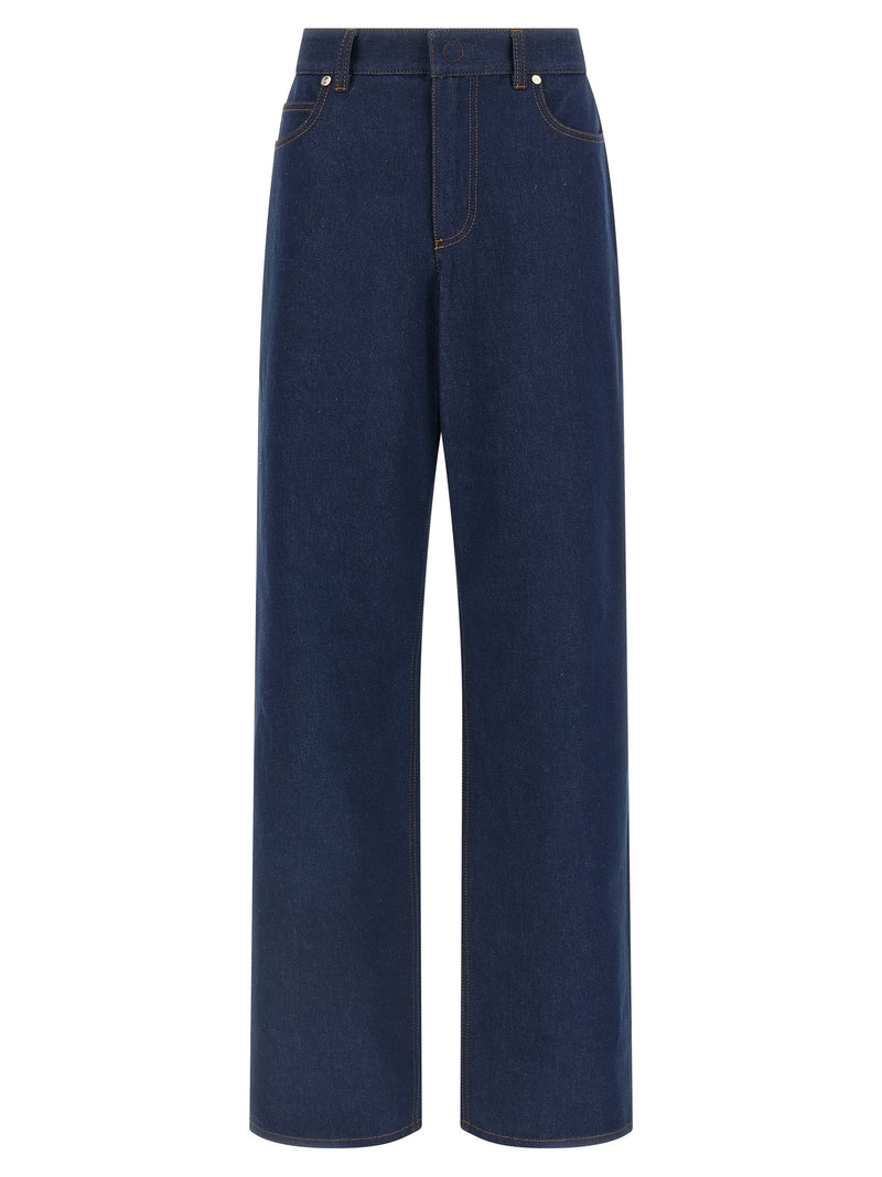 Fendi FF Reverse Blue Cotton Denim Jeans