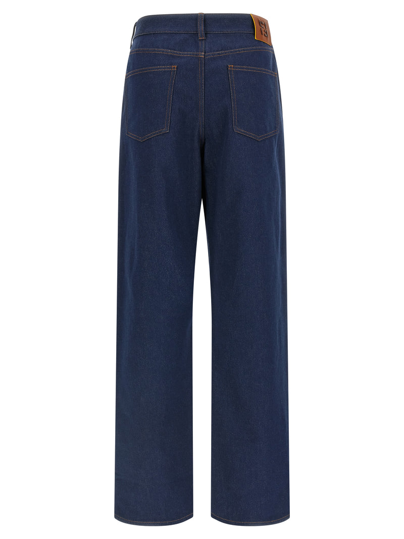 Fendi FF Reverse Blue Cotton Denim Jeans