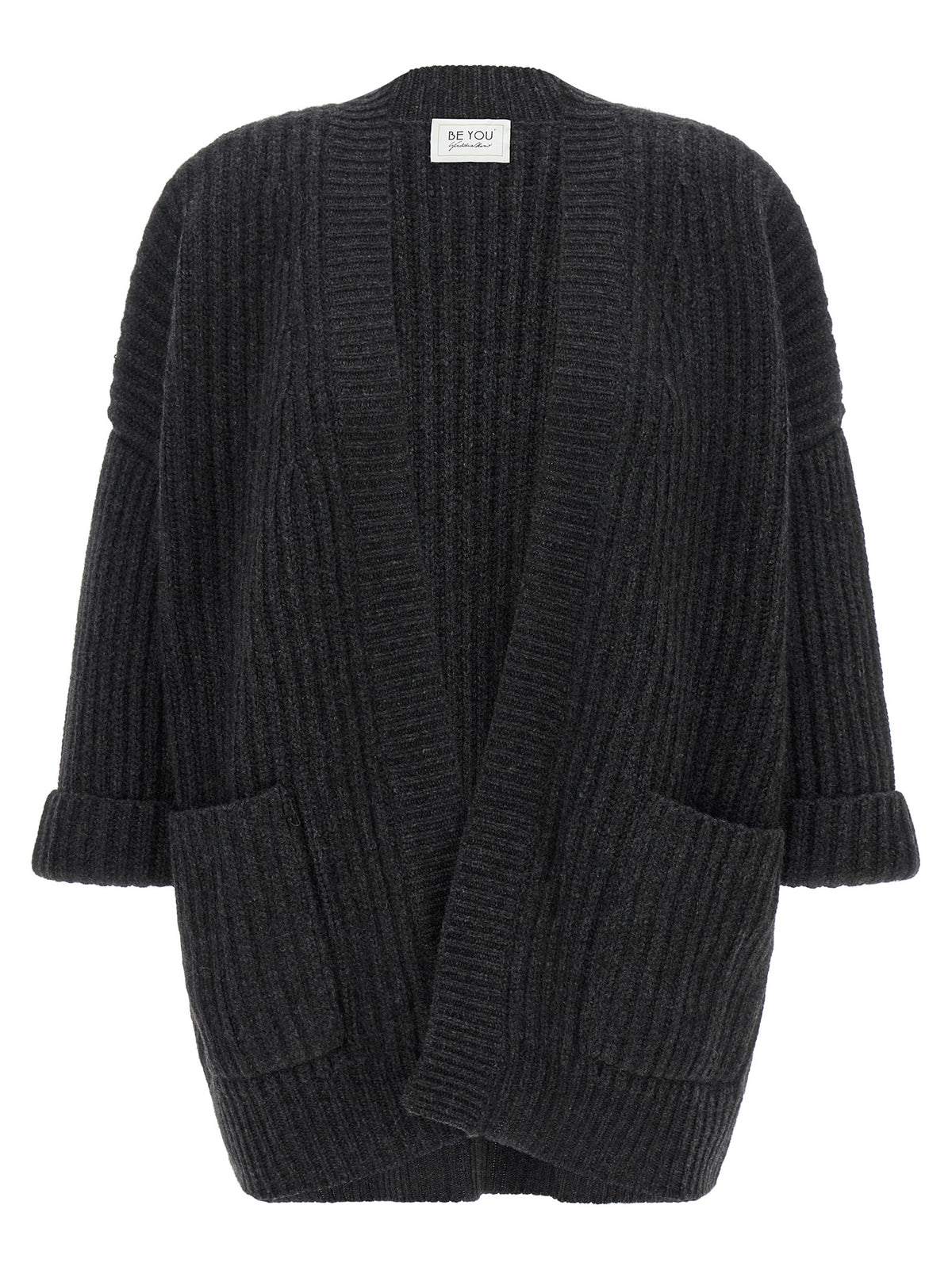 BE YOU Gray Cashmere Cardigan