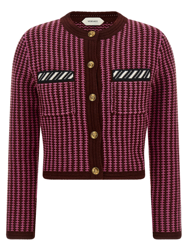 Cardigan en Laine Vierge Multicolore Versace