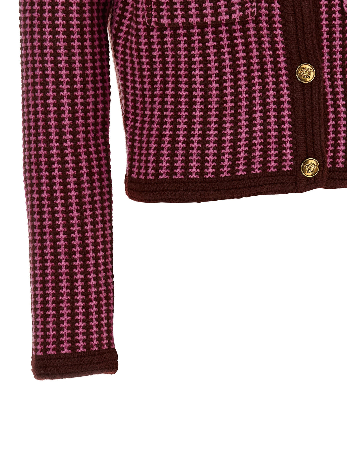 Versace Multicolor Virgin Wool Cardigan