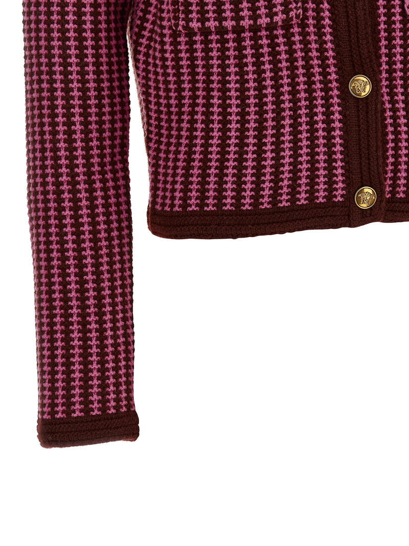 Cardigan en Laine Vierge Multicolore Versace