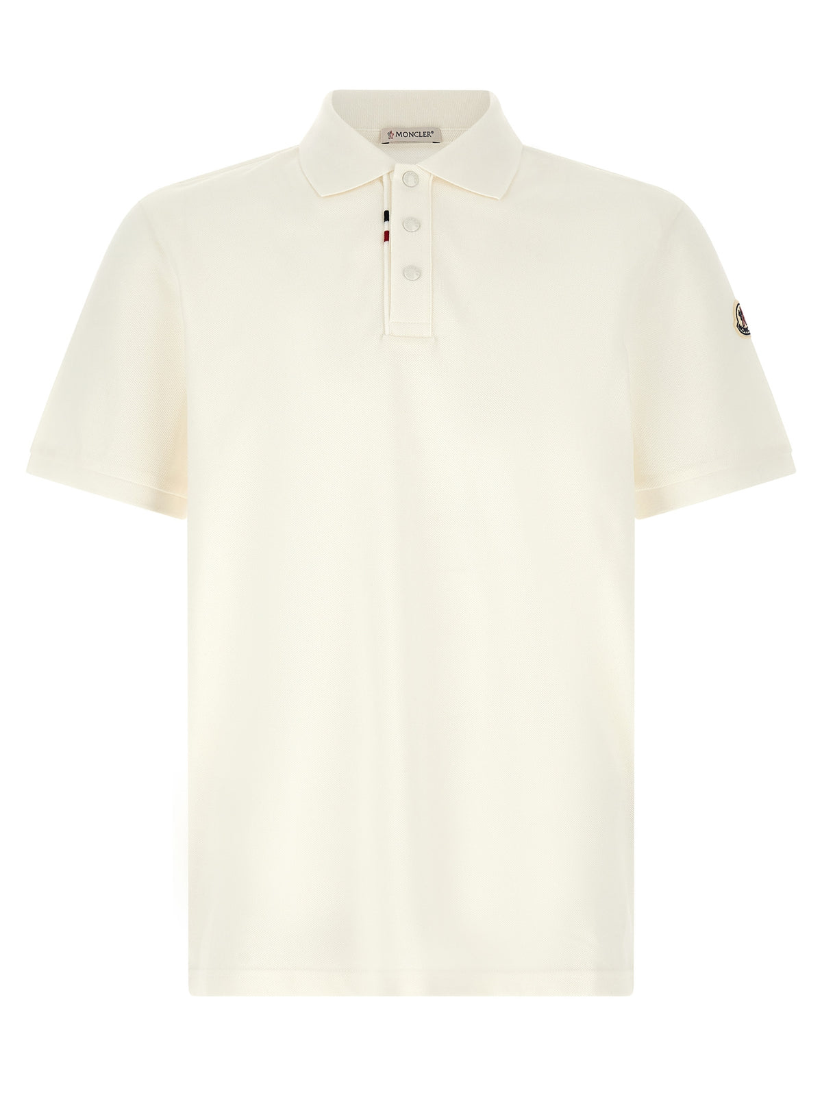 Moncler White Cotton Polo Shirt
