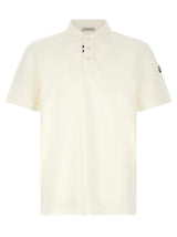 Moncler White Cotton Polo Shirt