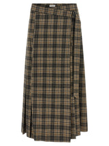 Brunello Cucinelli Brown Virgin Wool Mini Skirt